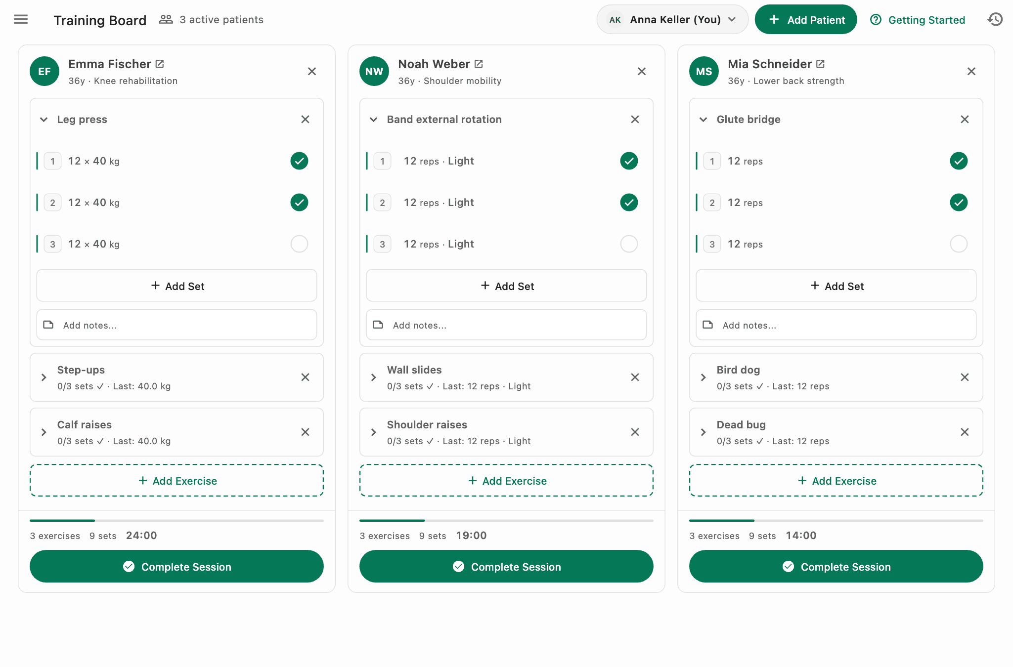 The live floor — Real app views · fictional demo data